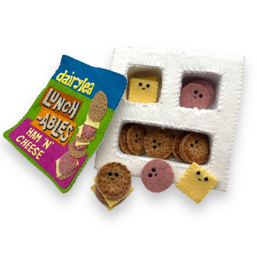 Interactive Dairylea Lunchables Lucy Sparrow Sew your Soul