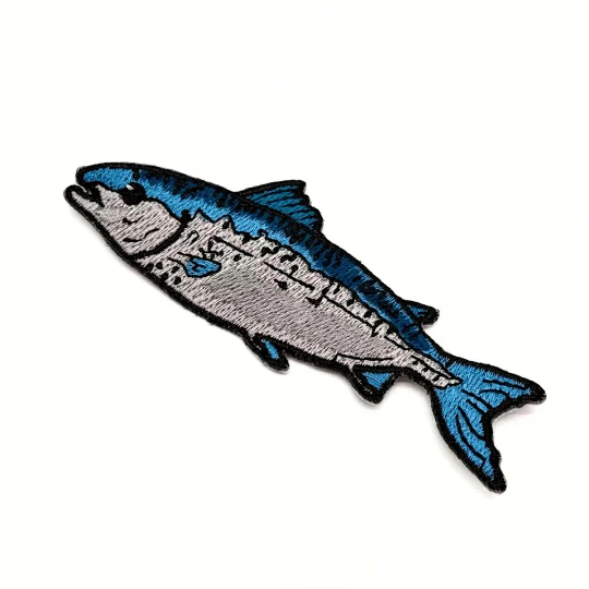 Salmon Embroidered Patch