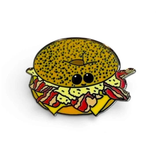 Egg and Bacon Bagel Enamel Pin