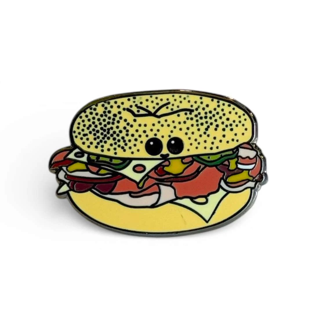 Pastrami Bagel Enamel Pin